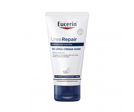 Eucerin Urearepair Plus 5% Urea Crema Rigenerante Mani 75 Ml