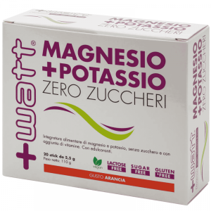 +Watt Magnesio + Potassio Zero Zuccheri 20 Stick Da 5,5 Gr
