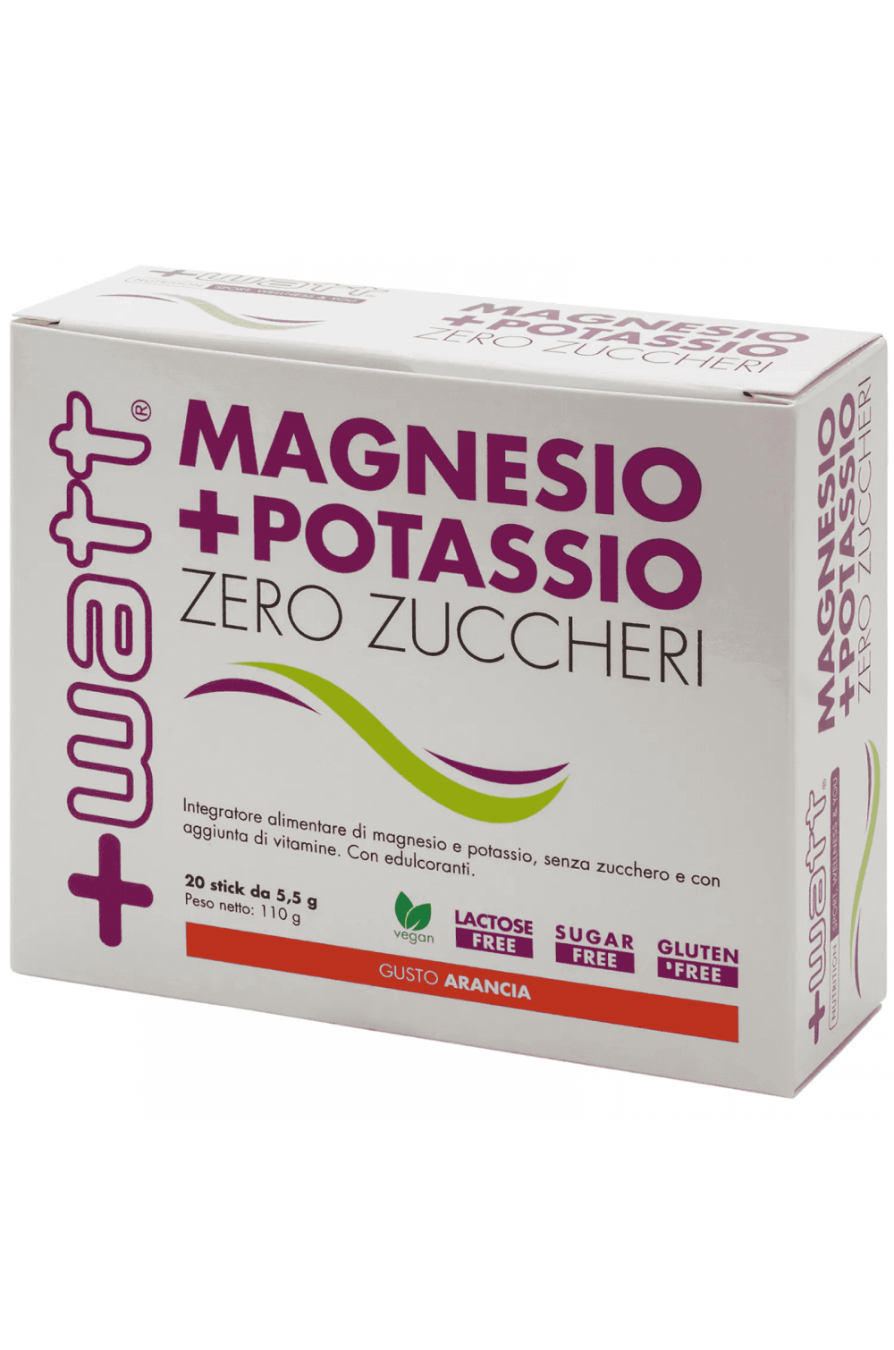 +Watt Magnesio + Potassio Zero Zuccheri 20 Stick Da 5,5 Gr