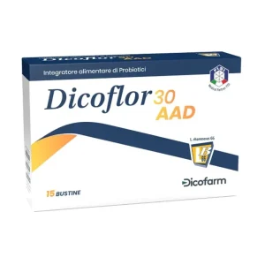 Dicofarm Dicoflor - 30 AAD Integratore alimentare di probiotici, 15 bustine