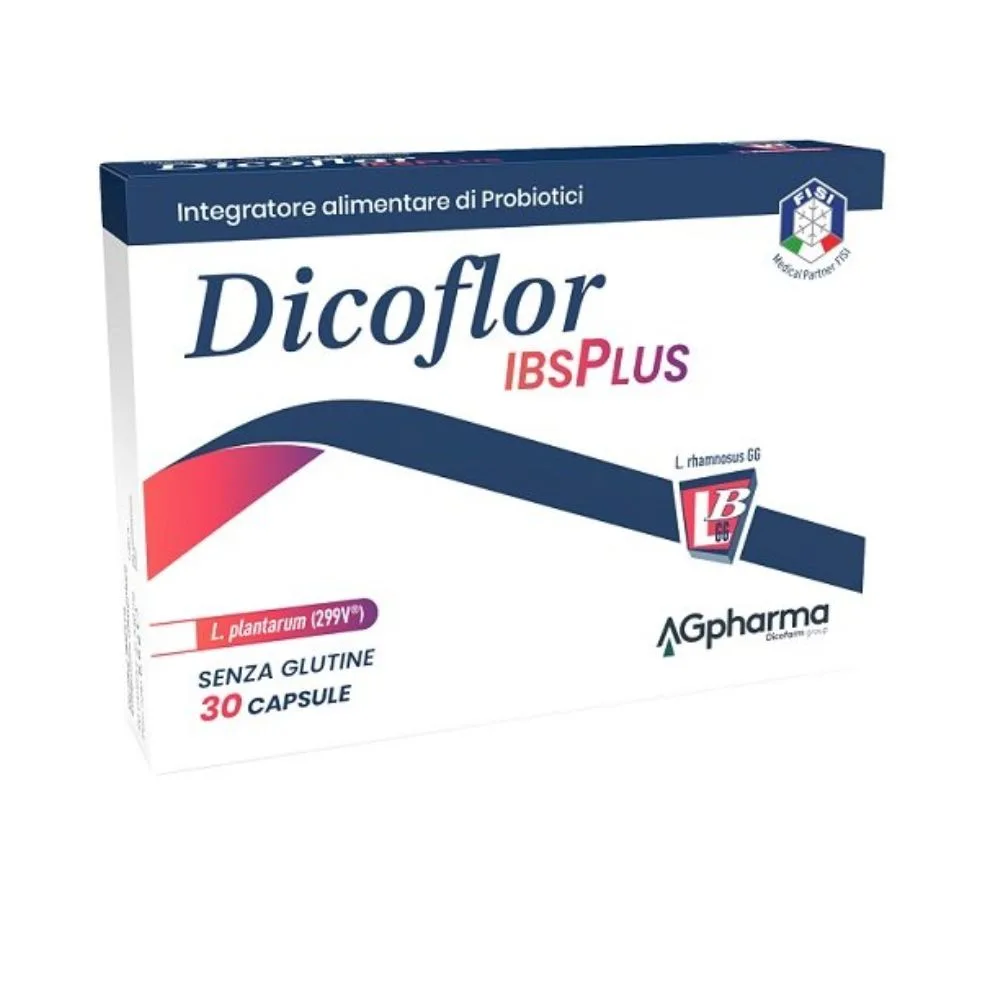 Dicofarm Dicoflor - IBSPlus Integratore alimentare a base di probiotici, 30 Capsule