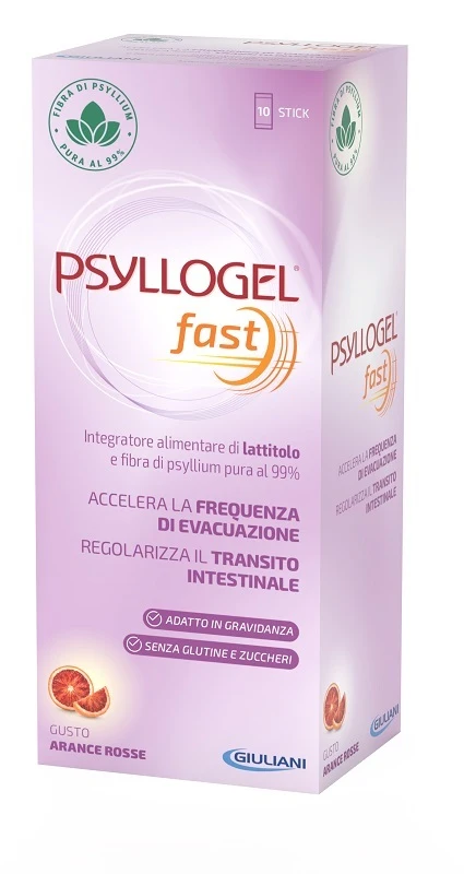 Nathura Psyllogel - Fast Integratore Transito Intestinale, 10 stick