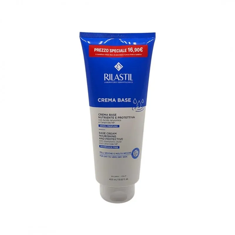 in vendita online su www.tuttofarma.it Rilastil Crema Base Nutriente e Protettiva per Pelle Secca con Acido Ialuronico 400 m